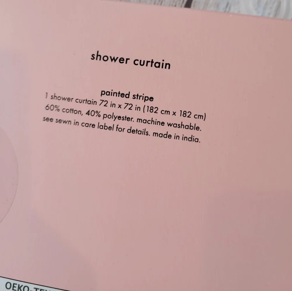 Kate Spade ♠️ Fabric Shower Curtain Painted Stripe •New in Package• - Picture 5 of 6